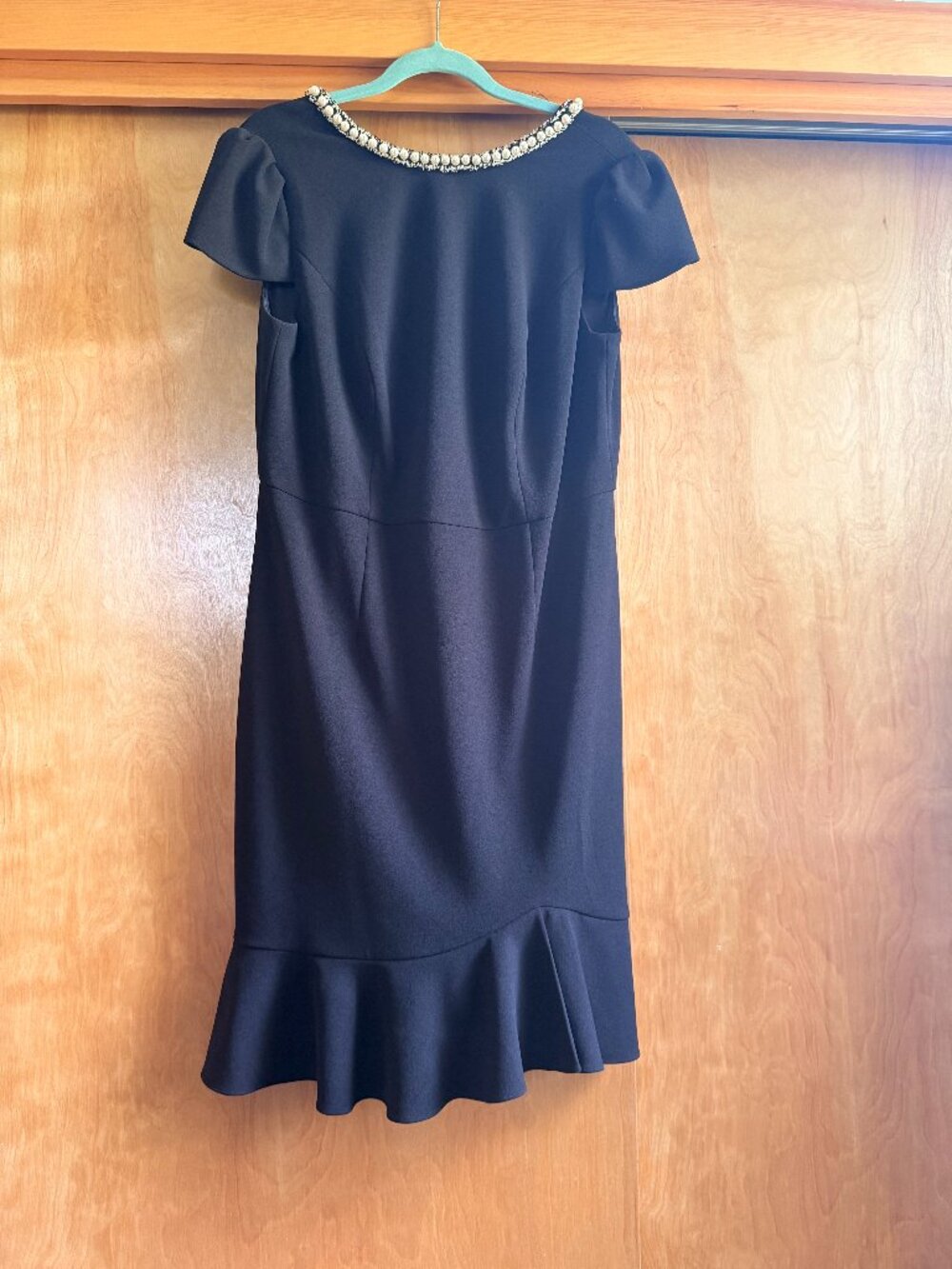 Betsy Johnson Black Pearl Trim Trumpet dress size 14w